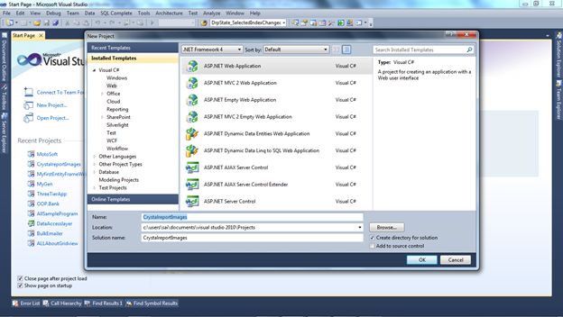 creating web application